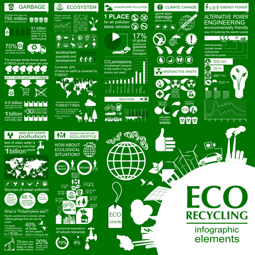 Eco recycling Infographic elements vector template 01  