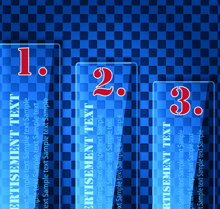 numbered Glass banner vector set 02  