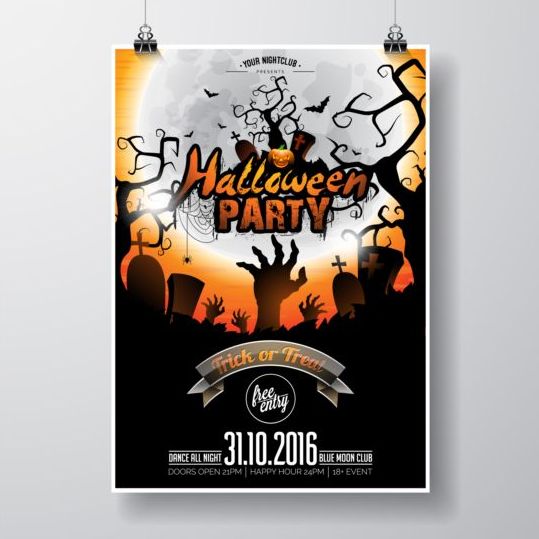 Halloween music party flyer design vectors 10  