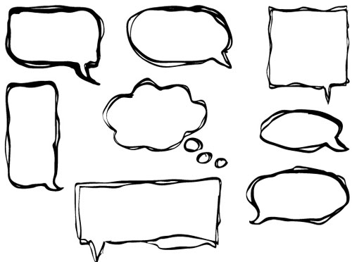 Hand drawn speech bubbles creative vector  