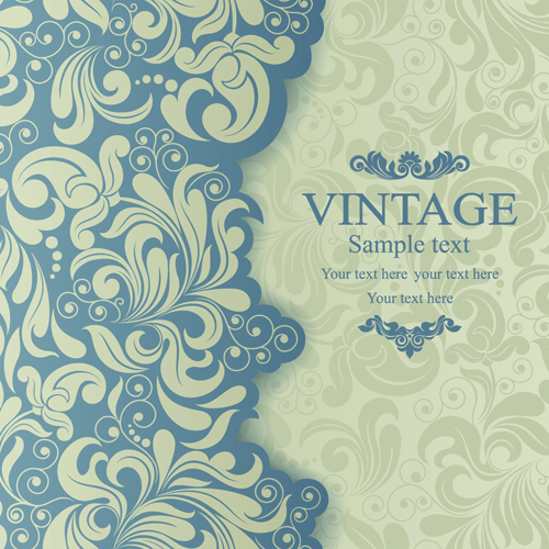 Elegant Invitations vintage style design vector 02  