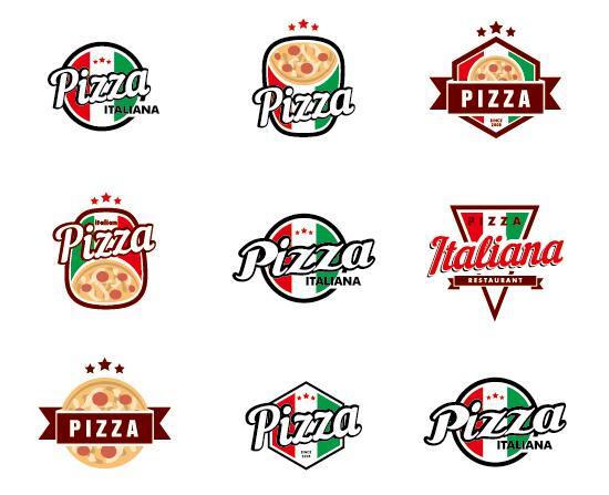 Italy pizza logos vector  