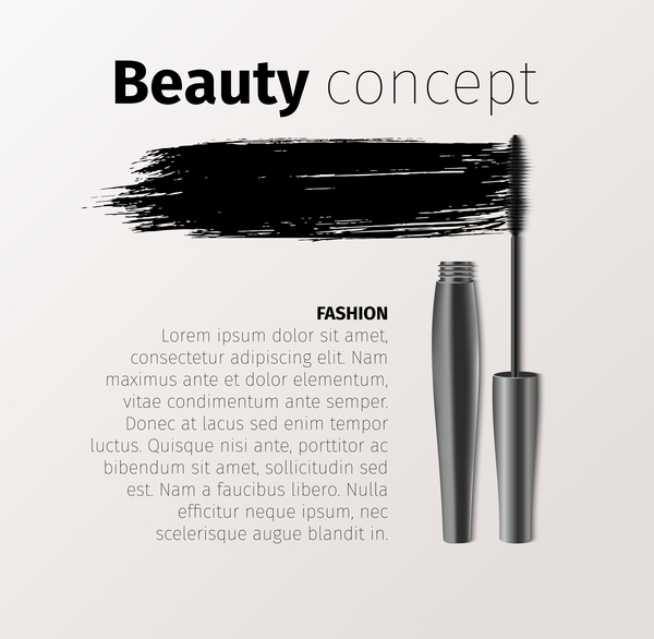 Mascara-Bürsten mit Vektor Hintergrundmaterial 04  