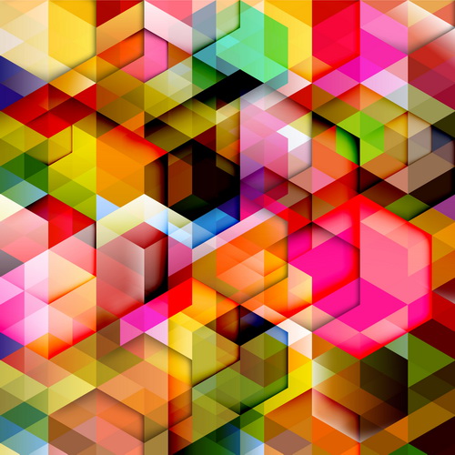 Multicolor geometrische Formen Hintergründe Vektoren 05  