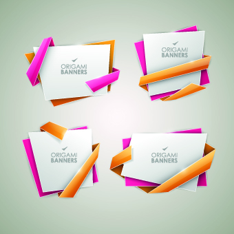 Creative origami banner vector graphics 03  