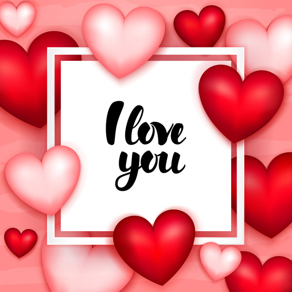 Paper frame with heart valentine day card vector  
