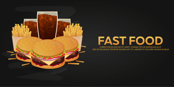 Poster fast food vector material 04  