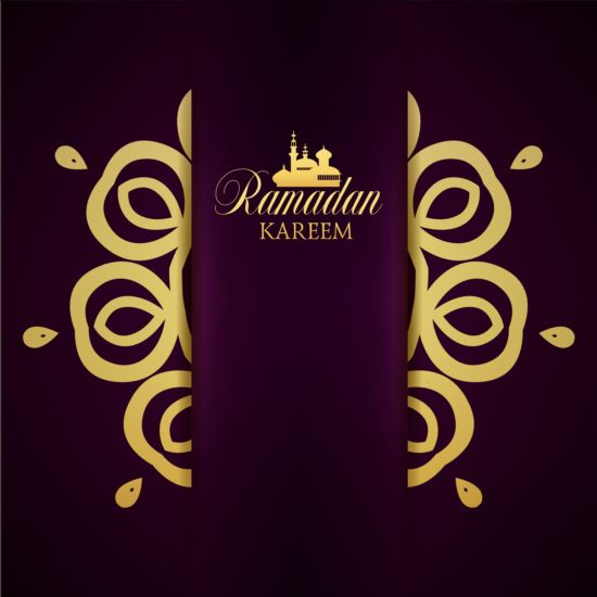 Ramadan kareem purple backgrounds vector set 19  