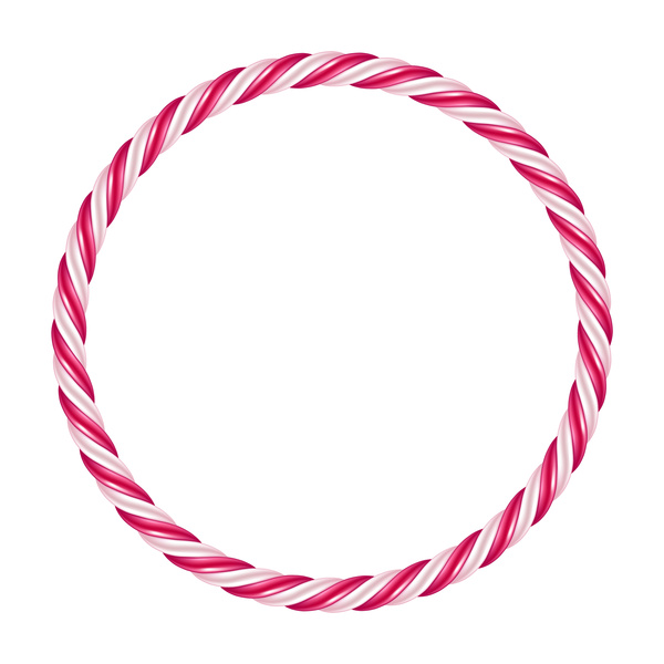 Round candy cane vector frame 02  