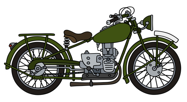 図面のベクトル素材 02 Rtero バイク  