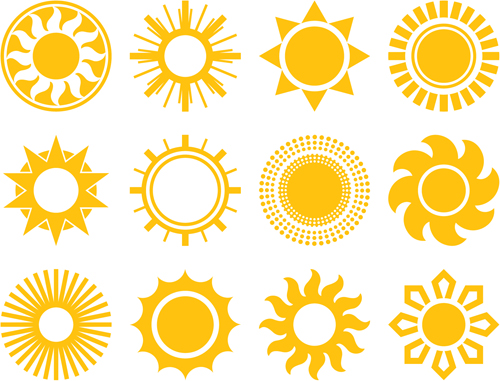 Sun icons design elements 04  