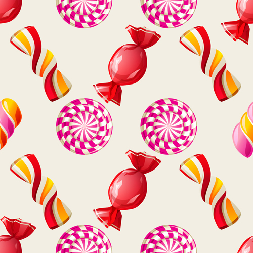 Sweet candies vector seamless pattern 03  