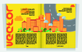 Urban Magazine cover design elements vector 03  