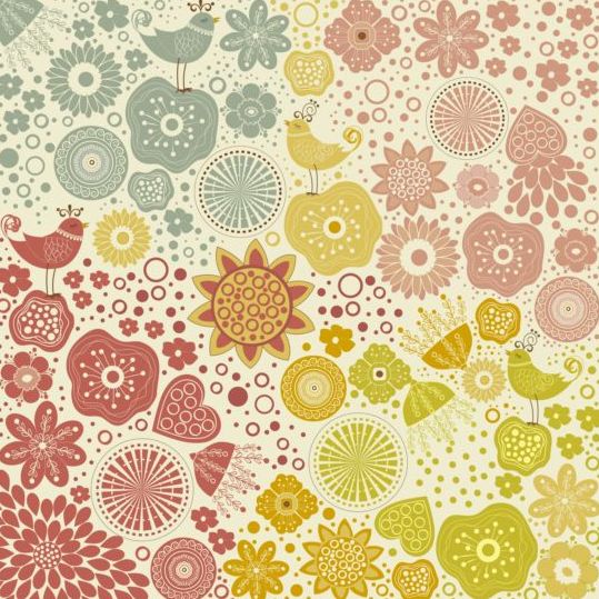 Various flower seamless pattern vector set 03  