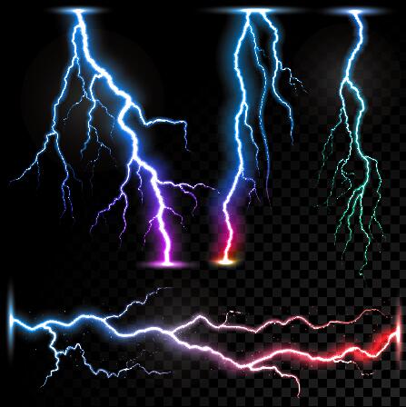 Vector Lightning illustration ensemble 02  
