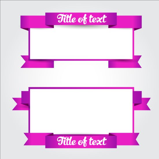 Violet ribbon with blank banners vector  
