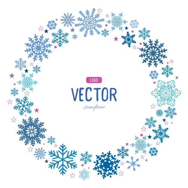 White background with snow frame vector  