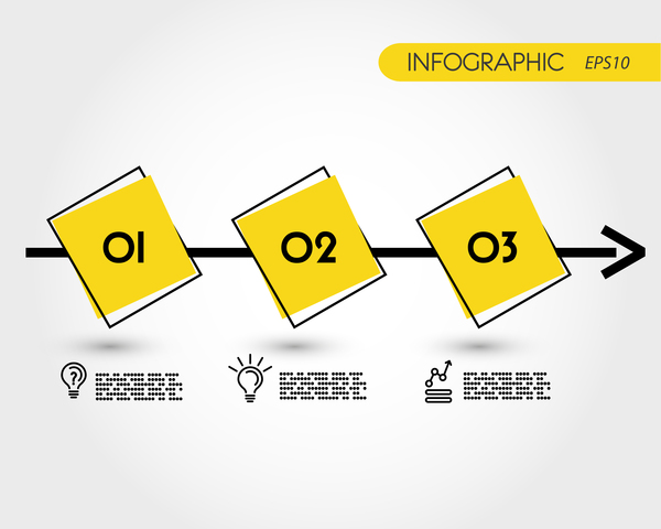 Gelb mit schwarzem Infografie-Vektorvorlage Set 25  
