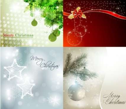 Set of beautiful christmas background vector  