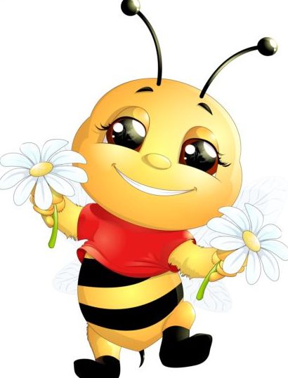 прекрасный мультфильм пчелы набор векторов 13  