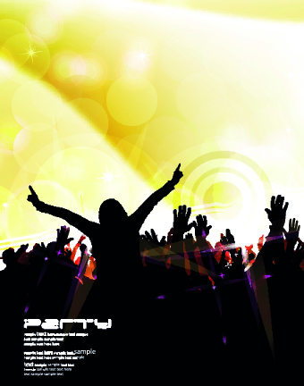 Music party poster vector illustration 02  