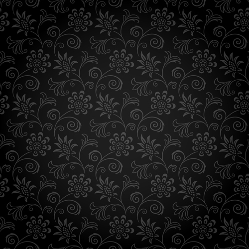 Dark ornate floral seamless pattern vector 01  