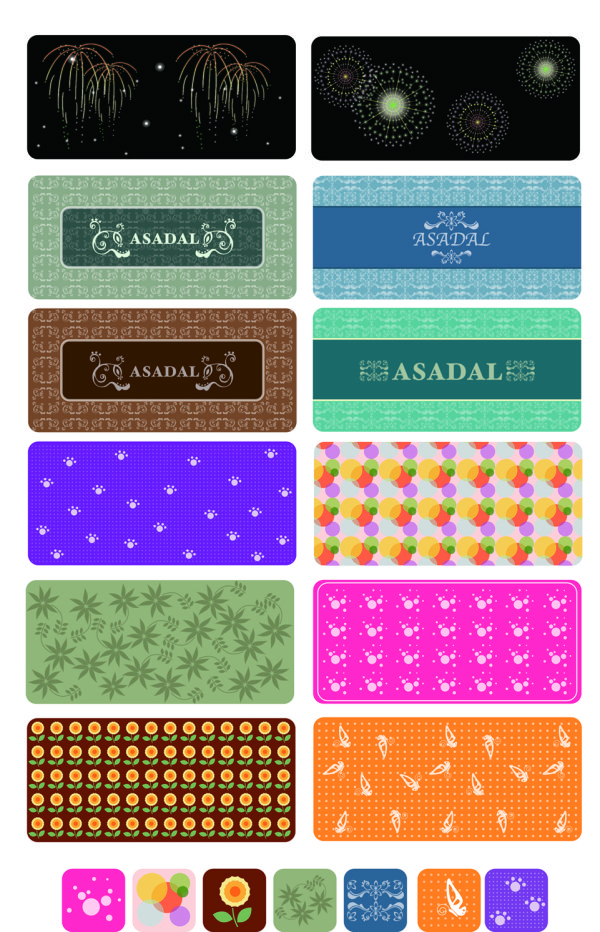 Different Decorative pattern mix vector  