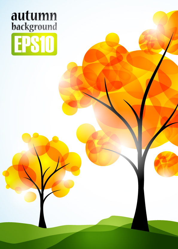 Art autumn tree creative background vector 05  