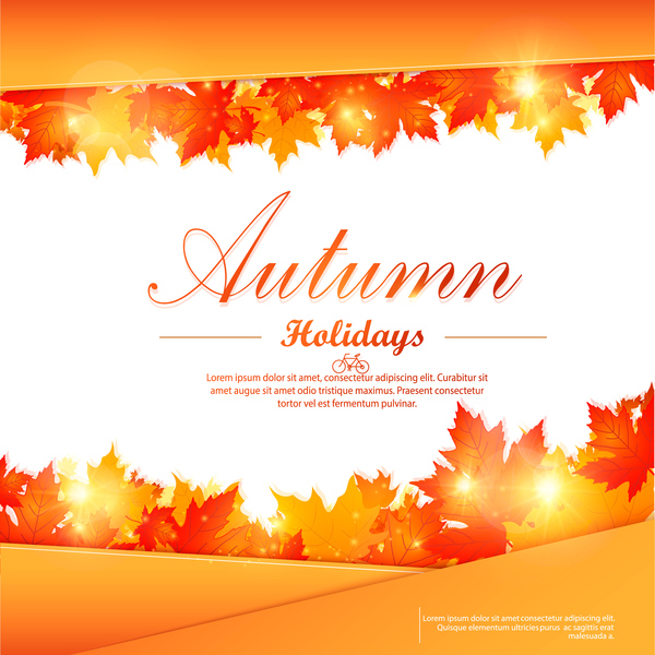 Autumn leaves design backgrounds vector 04  