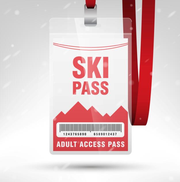 Lege SKI Access Pass template vector 07  