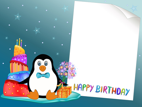 Blank paper with birthday card vector 02  