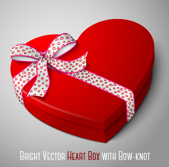 Bright heart box with bow  