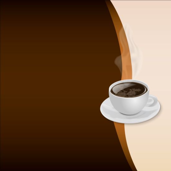 Tazza di caffè con sfondo vettoriale 02  