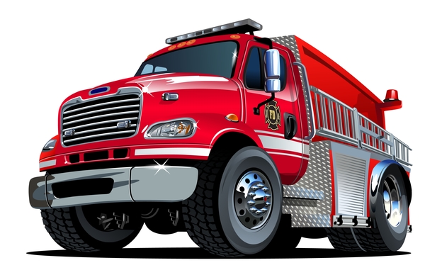 Cartoon fire truck vector 03  