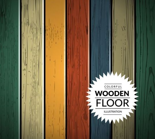 Colorful wooden floor background vector illustration 07  