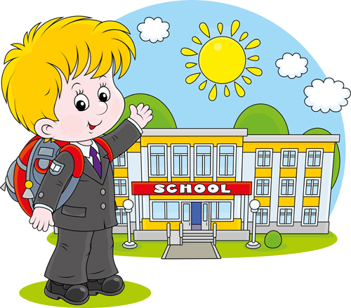 Cute school children vectors geaphics set 02  