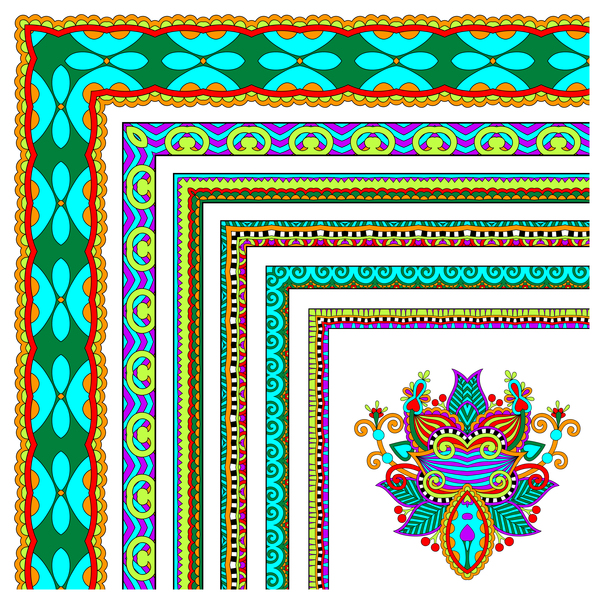 Decorative border corner ethnic styles vector 20  