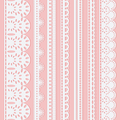 Different white Lace borders vector  