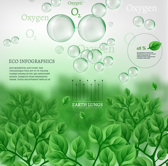 Eco Infographics with bubble vectors 05  