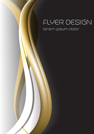 Dynamic lines flyer cover vector set 07  
