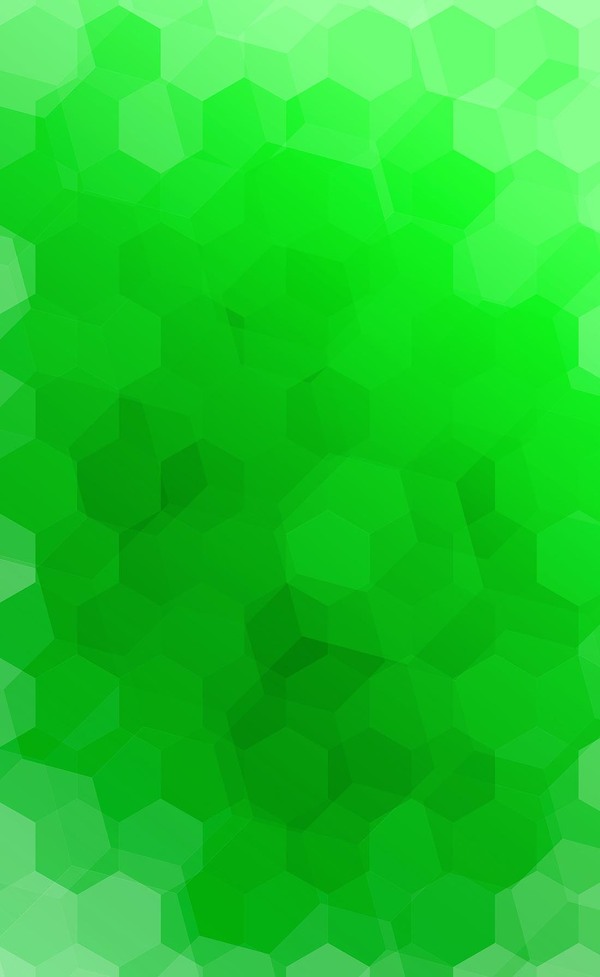 六角形のベクトルと緑ぼかし背景  