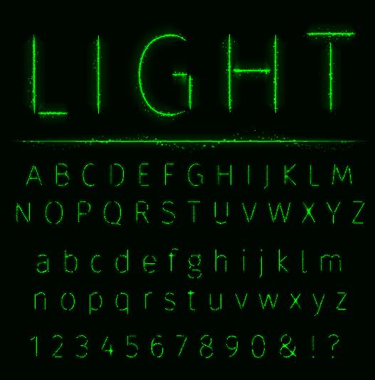 Nombre de lumière verte avec le vecteur d’alphabet  