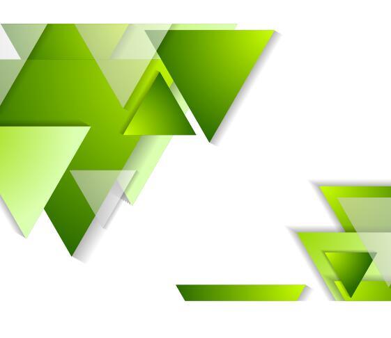 Green triangle with white background vector  