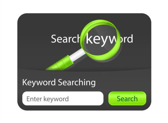 Green with black keyword searching interface vector  