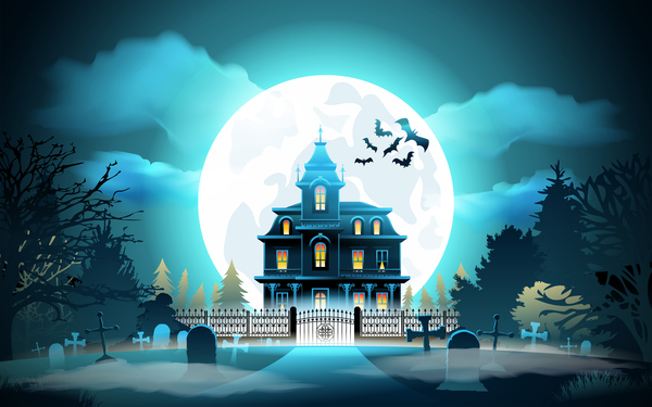 Halloween-Nachthintergrund-Designvektor 01  