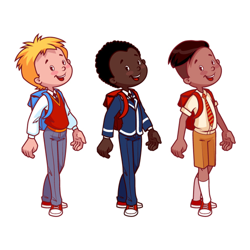 Lovely kids children cartoon graphics vector set 16  