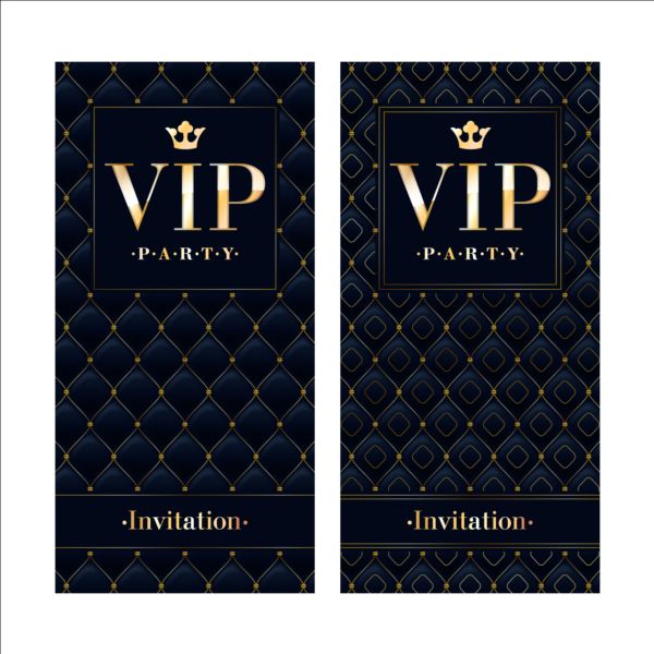 Luxury VIP invitation cards template vector 06  