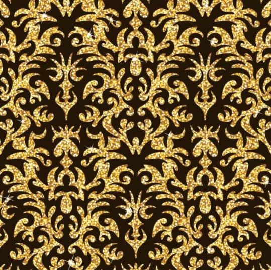 Luxe gouden decor patroon vectoren set 07  