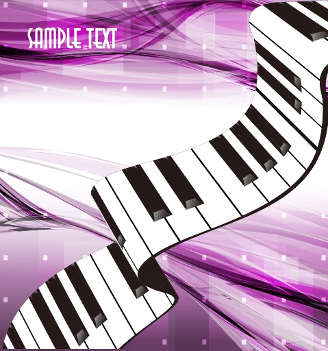 Set of Piano Backgrounds Vector graphics 05  