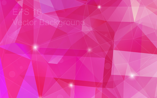 ピンクの幾何学的なポリゴン背景ベクトル材料  